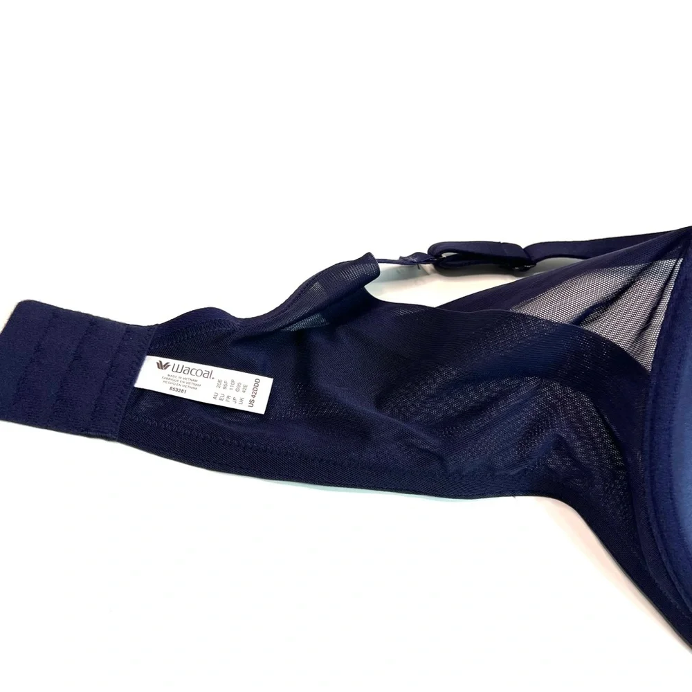 NWT Wacoal Ultimate Side Smoother T-Shirt Bra Navy Blue Size 42DDD